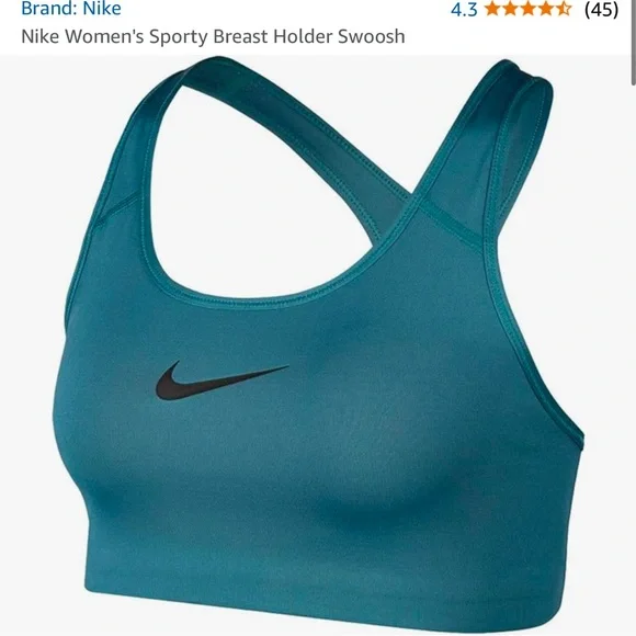 NWT Nike Dri-FIT Swoosh Bra Women's Medium Support Teal Sports Bra Size Medium - Picture 3 of 5